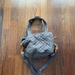 MZ Wallace Quilted Charcoal Shoulder Bag